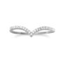 V shape sterling silver ring set with CZ