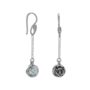 Sterling silver drop earrings with reversible rose and roman glass