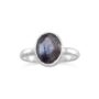 Faceted oval Labradorite sterling ring