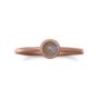 Rose gold plated sterling silver ring set witm a grey moonstone