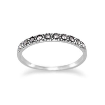 Simple Sterling Silver Marcasite Band