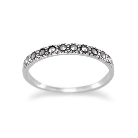 Marcasite sterling silver ring