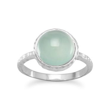 Sea Green Chalcedony Sterling Silver Ring