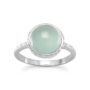 sea green cabochon chalcedony sterling silver ring