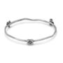 Sterling silver oxydized bangle bracelet with flowers