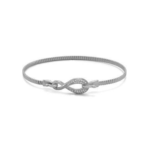 non tarnish sterling silver infinity hook bracelet set with cubic zirconia