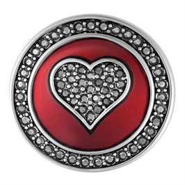 Heart shape red hematite encrusted Ginger Snaps snap