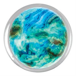 A mix of blue, green and earth tones are featured in the blue crazy lace agate snap by Ginger Snaps©