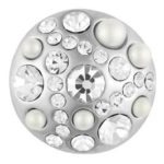 The clear snap fizz snap by Ginger Snaps© features an assortment of white pearls and gems