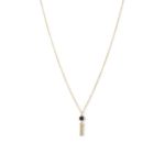 Sterling silver with 14kt gold plate lapis tassel necklace