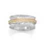 Sterling silver and gold plate cz spinner ring