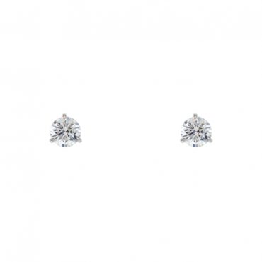 14Kt White Gold 3 Prong Natural Diamond Stud Earrings 0.25CT... 