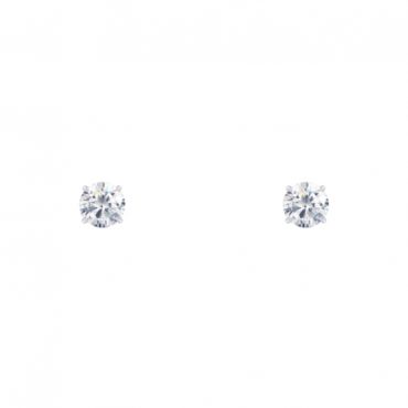 14Kt White Gold 4 Prong Natural Diamond Stud Earrings 0.20Ct... 