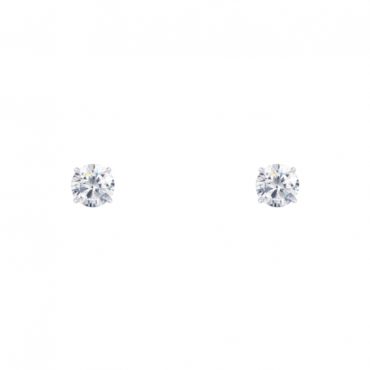 14Kt White Gold 4 Prong Natural Diamond Stud Earrings 0.25Ct... 