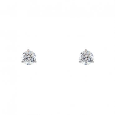 14Kt White Gold 3 Prong Natural Diamond Stud Earrings 0.30CT... 