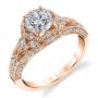 Rose gold vintage inspired diamond engagement ring from the Sylvie Collection