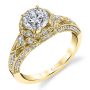 Yellow gold vintage style diamond engagement ring from the Sylvie Collection