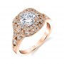 A rose gold vintage style diamond engagement ring from the Sylvie Collection