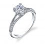 A white gold split shank diamond engagement ring from the Sylvie Collection