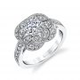 A white gold floral and vintage diamond engagement ring from the Sylvie Collection