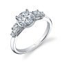 A white gold five-stone diamond engagement ring from the Sylvie Collection
