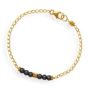 Gold filled chain bracelet with hematite beads on a bar