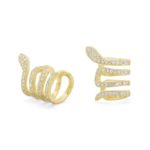 gold plated sterling silver snake ear cuffs with cubic zirconia