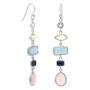 sterling silver drop earrings with five different semi-precious stones
