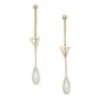 gold plated sterling silver drop earrings with triangle and chalcedony