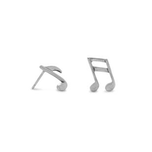 oxidized sterling silver earrings with two different music notes