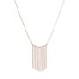 Rose gold plated sterling silver necklace with CZ V bar with tassels