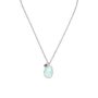 Sterling silver necklace with faceted iolite and chalcedony pendants
