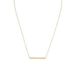 Gold plated sterling silver necklace with a bar center with CZ