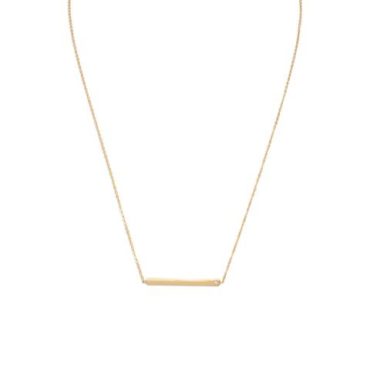 Gold-Plated CZ Bar Necklace