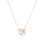 Sterling silver necklace with rose gold plated cut out rose