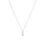Rhodium plated sterling silver necklace with freshwater pearl drop pendant